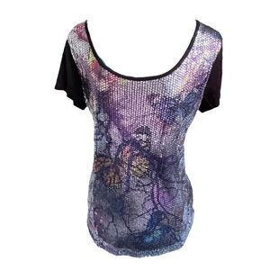Susan Lawrence Sequin Sequined Womenssusan Top Shirt Size XL
